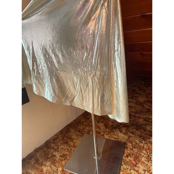 WeWoreWhat Asymmetrical Cutout Dress Liquid Silver NWT Sz M - Picture 5 of 10